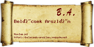 Belácsek Arszlán névjegykártya
